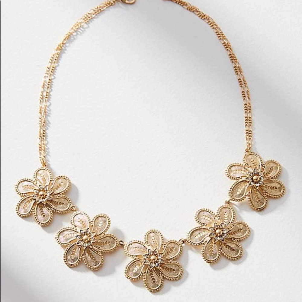 Anthropologie Fall Filigree Bib Necklace - Picture 2 of 8